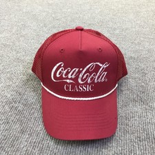 Coca-Cola Classic Red Mesh Trucker Hat Cap Snapback Rope Logo Adult Adjustable picture