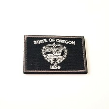 Oregon State Flag Tactical Patch-BLACK-Hook and Loop-Embroidered Moral Patch-USA picture