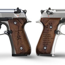 Zib Bible Verses Walnut Grips for Beretta 92FS/M9, Luke 11:21 picture