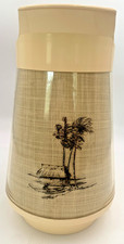 Vintage Thermo-Serv Insulated Pitcher Palm Tree Beach Tropical MCM Retro Tiki picture
