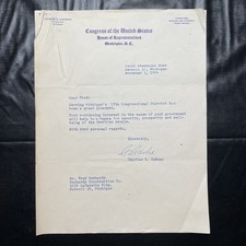 Vtg. Rare 1954 Charles G. Oakman Signature House Of Representatives Letter Head picture
