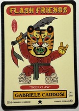 Flash Friends Series 2 Tattoo Art Trading Card GABRIELE CARDOSI TIGER CLAW #082 picture