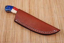CUSTOM HAND MADE PURE LEATHER SHEATH FOR FIXED BLADE KNIFE AH picture