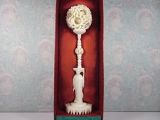Vintage Chinese Hand Carved Faux Ivory 10-Layer Puzzle Ball 9