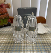Vintage Mikasa Park Lane Lead Crystal Salt & Pepper Shakers New in Box picture