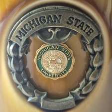 Vintage Michigan State University Beer Stein MSU Sparty 1855 Seal Mug EXCELLENT picture