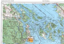 Victoria, British Columbia-Washington 1966 Topo Map US Army USGS 1:250000 Scale picture