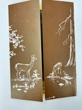 Vintage Gatefold Deer Forest Greeting Card A Sunshine Card Made in USA picture