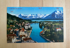 Old Vintage Unused Switzerland Postcard Thun Und Die Alphen picture