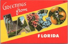 LARGO Florida Large Letter Postcard Multi-View Tichnor Linen / Unused picture