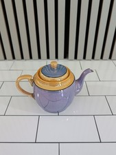 Vintage Takito TT Lusterware 6.5” Teapot Japan Gold Blue Pearlized picture