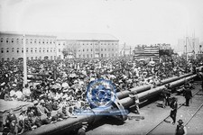 CROWD AT LAUNCHING OF USS VESTAL BROOKLYN 1908 4X6 PHOTO picture