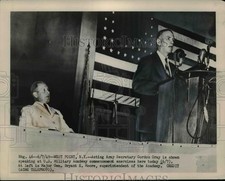 1949 Press Photo Gordon Gray Shown Speaking at US Military Academy Commencement picture