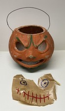 Vintage 1930's-40’s Halloween Paper Mache Pulp Jack O Lantern Pumpkin  picture
