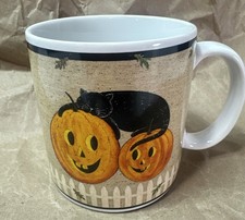 Vintage 2000 Halloween Sakura Warren Kimble Stoneware Beige“Pumpkin Dreams” picture
