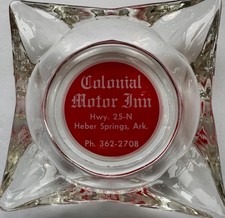 Vtg Motel Room Ashtray-Colonial Motor Inn-Heber Springs, Arkansas picture