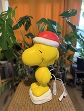 Blow Mold Woodstock Santa Hat Lighted Christmas 21.5” Outdoor Peanut Snoopy NEW picture
