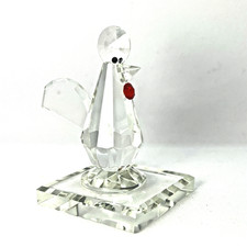 Vintage Rooster in Clear Crystal with Red Crystal accent 2.6 in figurine picture