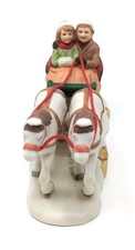 1991 Lefton Colonial Village 2 Horse and Sleigh Figurine 00216 Christmas Holiday picture