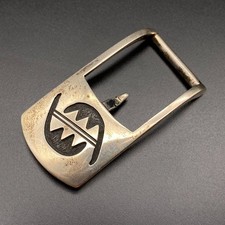 Early Petite Vintage Hopi Harry Sakyesva Native Silver Belt Buckle Small 3/4