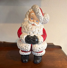 VTG 70s Winking Santa Claus Painted Ceramic Atlantic Mold Figurine 14 in picture