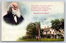 William Cullen Bryant Poet Home Quote Vintage Postcard Webb-Freyschlag picture