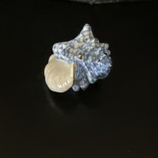 HEREND SMALL CONCH SHELL BLUE  FISHNET VHB 15923 KF picture