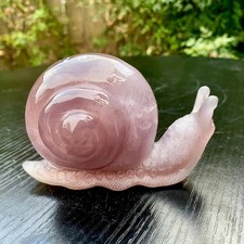 370G  Natural Ocean Agate Snail Hand Carving Gemstone Ornament Home Decoration picture