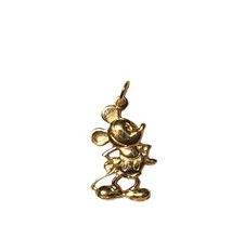 Authentic Vintage Disney 14k Yellow Gold Mickey Mouse Pendant Charm 1.6g picture