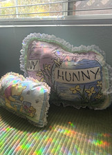 Disney Classic Winnie the Pooh Vintage Lace Trim Decorative Pillow Set 2pc picture