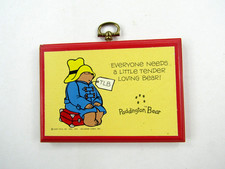 VTG 1984 Hallmark Paddington Bear Mini Plaque DE2201 Small Hanging Wall Eden Toy picture
