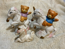 Vintage 1980s Arimark Ceramic Nursery Figurines – Pastel Porcelain Bisque picture