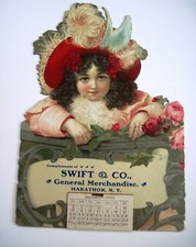 1904 Gorgeous Die Cut Ad Calendar for 