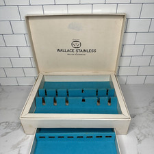 Wallace Silversmiths Silverware Flatware STORAGE BOX Chest Only Cardboard Felt picture