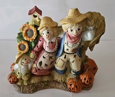 Party Lite Scarecrow Family Tealite Holder New. It Is A Retired Idem picture