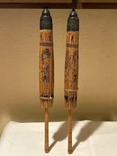 Vintage Chinese Dragon Oil Paper Parasols Set of 2 Bamboo Ribs Excellent picture