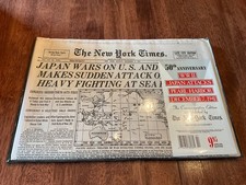 The New York Times December 8, 1941 Japan Attacks Pearl Harbor WWII Newspaper picture