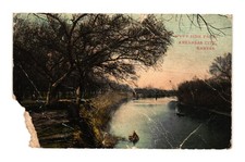 Vintage 1911 Arkansas City Kansas Riverside Park Postcard The Big Reunion picture