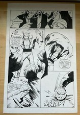 SINBAD #2 original comic art GIANT SEA SNAKE EATS GOAT 1001 arabian nights 1989  picture