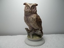 Vintage Lefton China Hand Painted Porcelain Brown Owl Figurine Statue KW866 picture