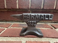 FARMALL 1932 Cast Iron Embossed Mini Anvil - Blacksmith Farm Tractor picture