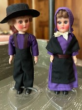 Pennsylvania Dutch Vintage RarePair of Dolls Lancaster Amish / Standard Doll Co picture