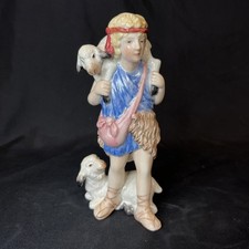 Vtg Fitz & Floyd Christmas Nativity Shepherd Boy with Lambs 19/211 Original Box picture
