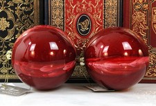 LARGE RED MALACHITE 4 INCH CHRISTMAS ORNAMENT SET OF TWO JIM MARVIN -WINWARD NIB picture
