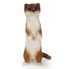 Hi-Line Gift Ltd. Standing Least Weasel Statue, Brown and White picture
