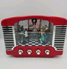 Mr. Christmas Animated Retro Radio Music Box Diner Scene 