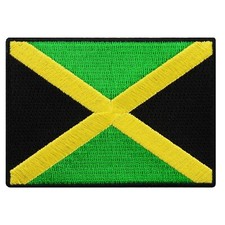 JAMAICA FLAG PATCH KINGSTON JAMAICAN RASTA embroidered iron-on SOUVENIR GREEN picture