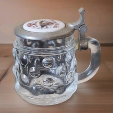 Original BMF SCHNAPSKRUGERL Shot Glass Size Beer Stein W/Pewter Lunge Weiber PRI picture