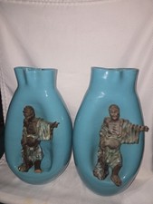 Pair MONUMENTAL Marcello Fantoni Italy Mid Century Modern Pottery Vases 17