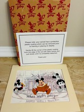Disney Animation Gallery WHEN WALT’S AWAY Micky Reading Fantasia Sericel Cel NIB picture